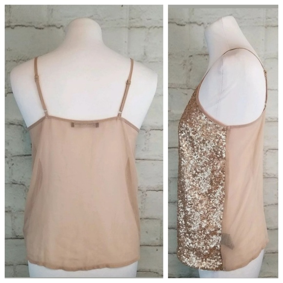Black Collection S Blush Pink Sequin Front Cami - Picture 4 of 5